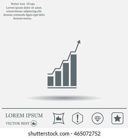 Infographic. Chart icon. Growing graph simbol.