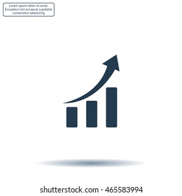 Infographic. Chart icon. Growing graph symbol.