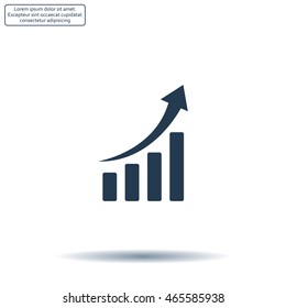 Infographic. Chart icon. Growing graph simbol.