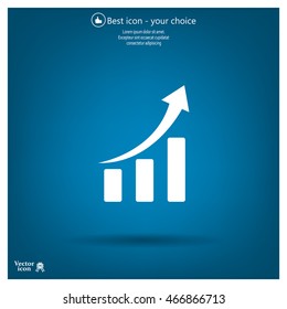 Infographic. Chart icon. Growing graph simbol.