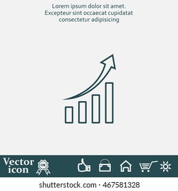 Infographic. Chart icon. Growing graph simbol.