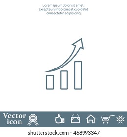 Infographic. Chart icon. Growing graph simbol.