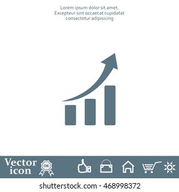 Infographic. Chart icon. Growing graph simbol.