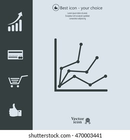 Infographic. Chart icon. Growing graph simbol.