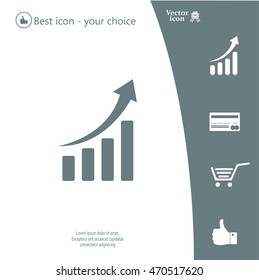 Infographic. Chart icon. Growing graph simbol.