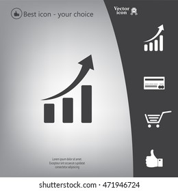Infographic. Chart icon. Growing graph simbol.