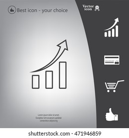 Infographic. Chart icon. Growing graph simbol.