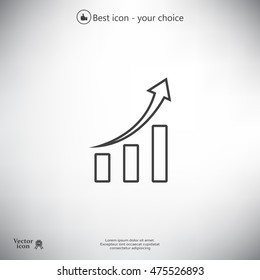 Infographic. Chart icon. Growing graph symbol.