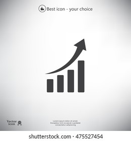Infographic. Chart icon. Growing graph simbol.