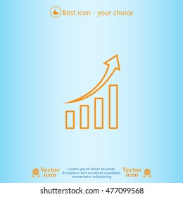 Infographic. Chart icon. Growing graph simbol.
