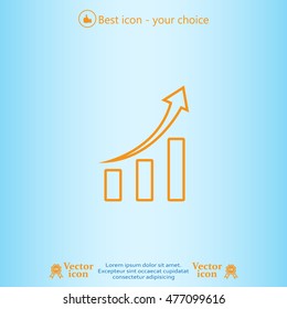 Infographic. Chart icon. Growing graph simbol.