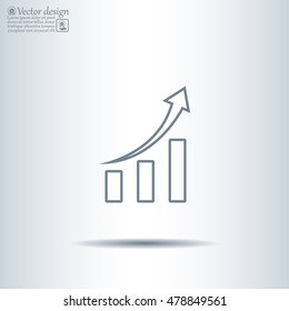 Infographic. Chart icon. Growing graph simbol.