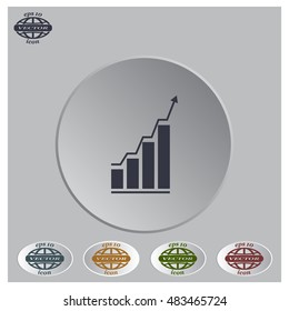 Infographic. Chart icon. Growing graph simbol.