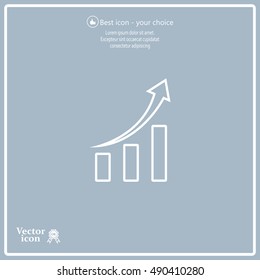 Infographic. Chart icon. Growing graph simbol.