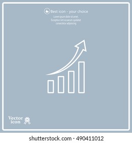 Infographic. Chart icon. Growing graph simbol.