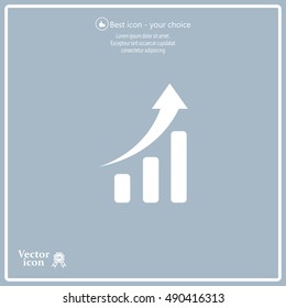 Infographic. Chart icon. Growing graph simbol.