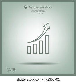 Infographic. Chart icon. Growing graph simbol.