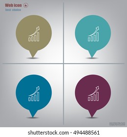 Infographic. Chart icon. Growing graph simbol.
