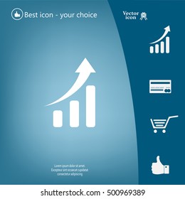 Infographic. Chart icon. Growing graph simbol.
