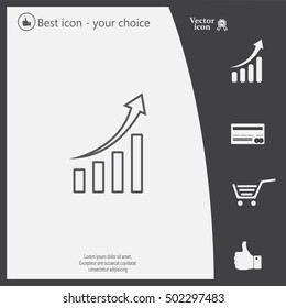 Infographic. Chart icon. Growing graph simbol.