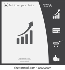 Infographic. Chart icon. Growing graph simbol.