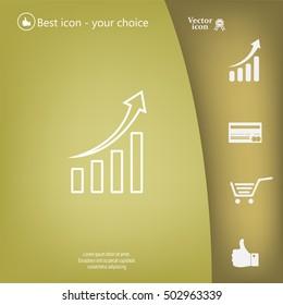 Infographic. Chart icon. Growing graph simbol.
