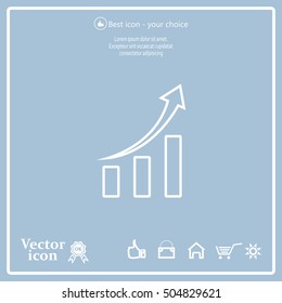 Infographic. Chart icon. Growing graph simbol.