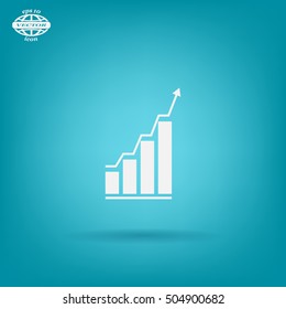 Infographic. Chart icon. Growing graph simbol.
