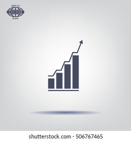 Infographic. Chart icon. Growing graph simbol.