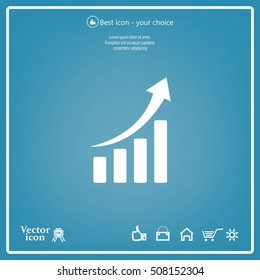 Infographic. Chart icon. Growing graph simbol.