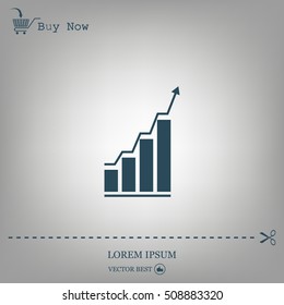 Infographic. Chart icon. Growing graph simbol.