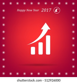 Infographic. Chart icon. Growing graph simbol.