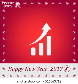 Infographic. Chart icon. Growing graph simbol.