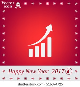 Infographic. Chart icon. Growing graph simbol.