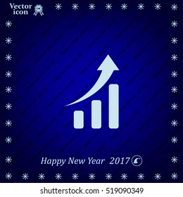 Infographic. Chart icon. Growing graph symbol.