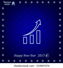 Infographic. Chart icon. Growing graph symbol.