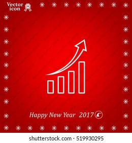 Infographic. Chart icon. Growing graph simbol.
