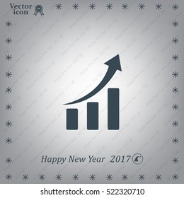 Infographic. Chart icon. Growing graph simbol.