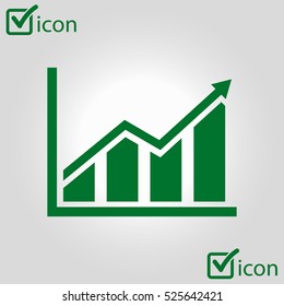 Infographic. Chart icon. Growing graph simbol.