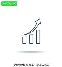 Infographic. Chart icon. Growing graph simbol.