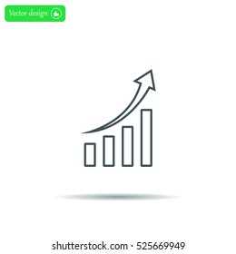 Infographic. Chart icon. Growing graph simbol.