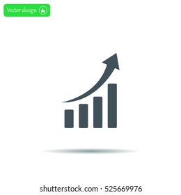 Infographic. Chart icon. Growing graph simbol.