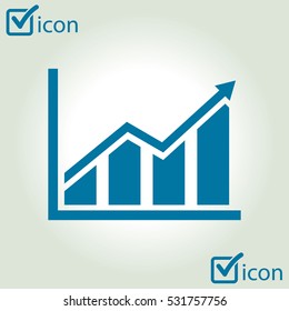 Infographic. Chart icon. Growing graph simbol.