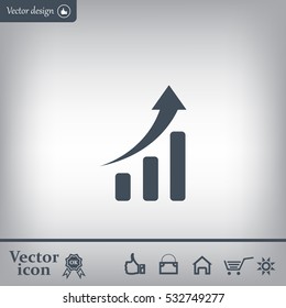 Infographic. Chart icon. Growing graph simbol.