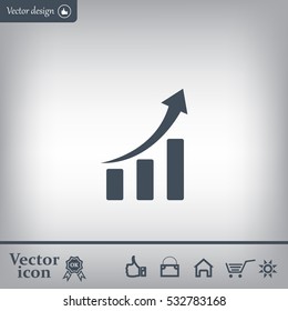 Infographic. Chart icon. Growing graph simbol.