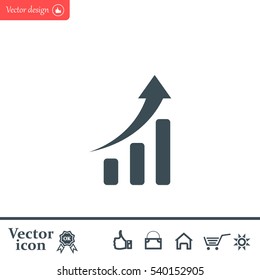 Infographic. Chart icon. Growing graph simbol.