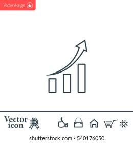 Infographic. Chart icon. Growing graph simbol.