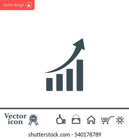 Infographic. Chart icon. Growing graph simbol.