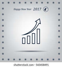 Infographic. Chart icon. Growing graph simbol.