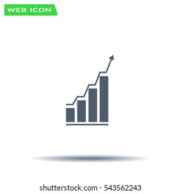 Infographic. Chart icon. Growing graph simbol.